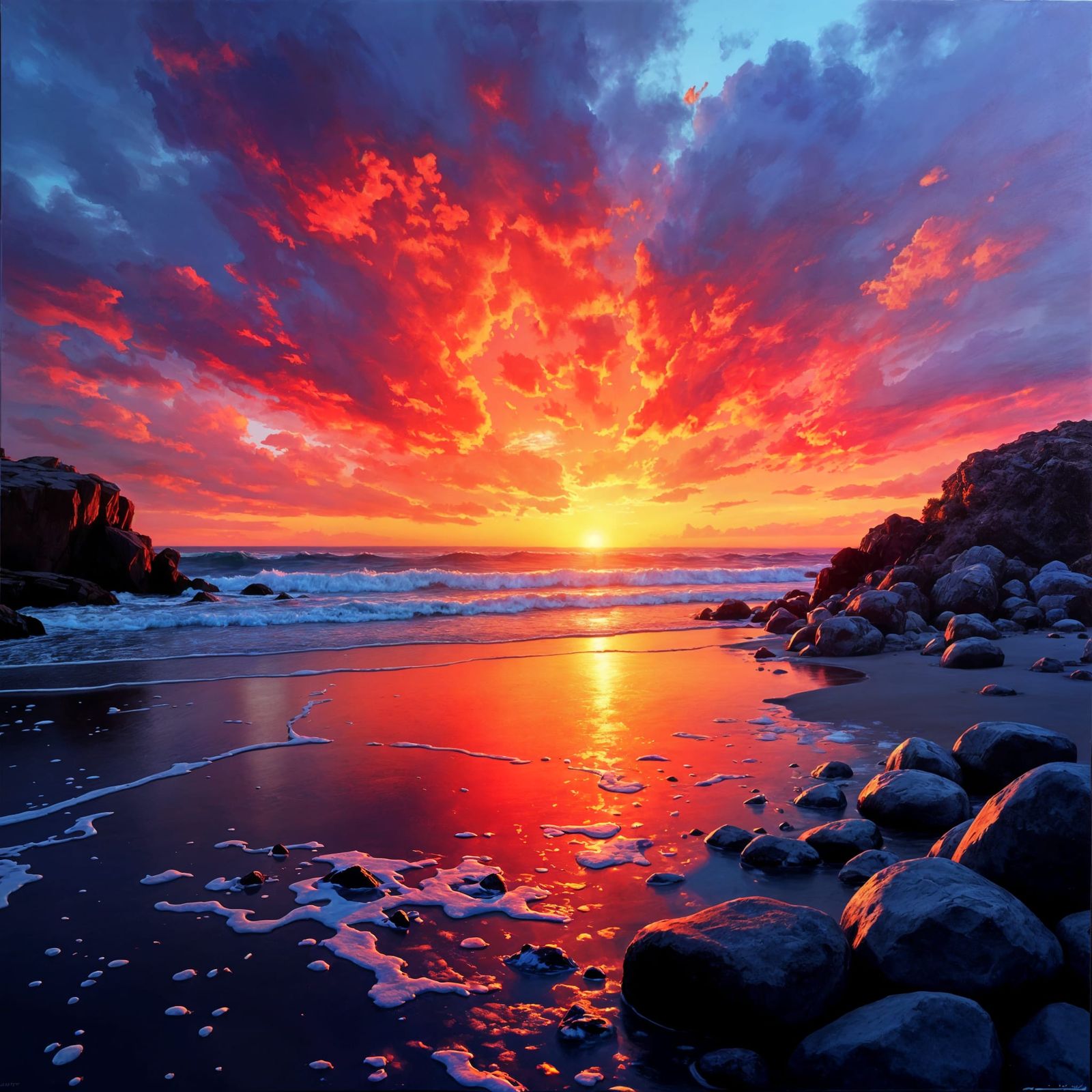 Photorealistic Sunset Landscape