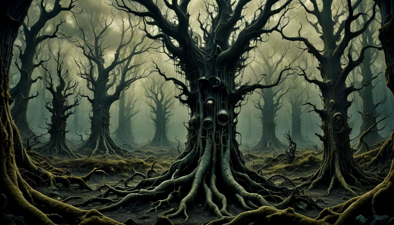 Ethereal Noise Texture Forest Landscape