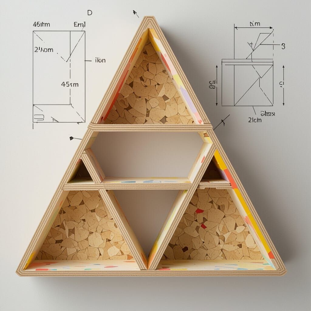 Modular Triangular Shelf from Reclaimed MDF