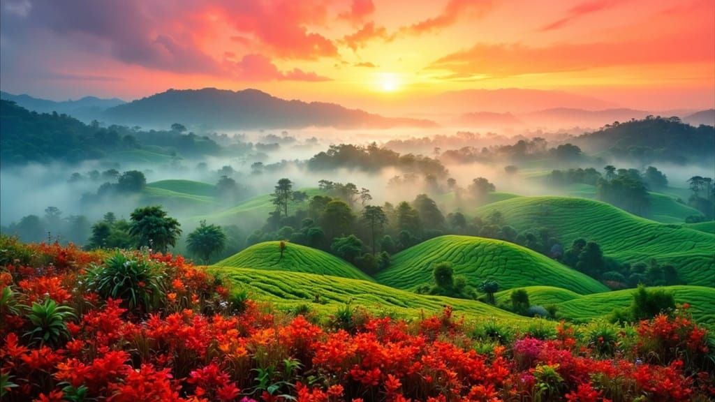 Vietnam's Fiery Red Incense and Emerald Tea Fields