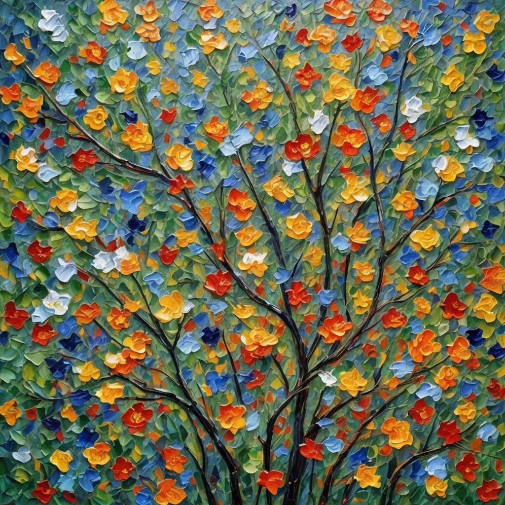 Expressionist Oil Painting with Impasto Textures