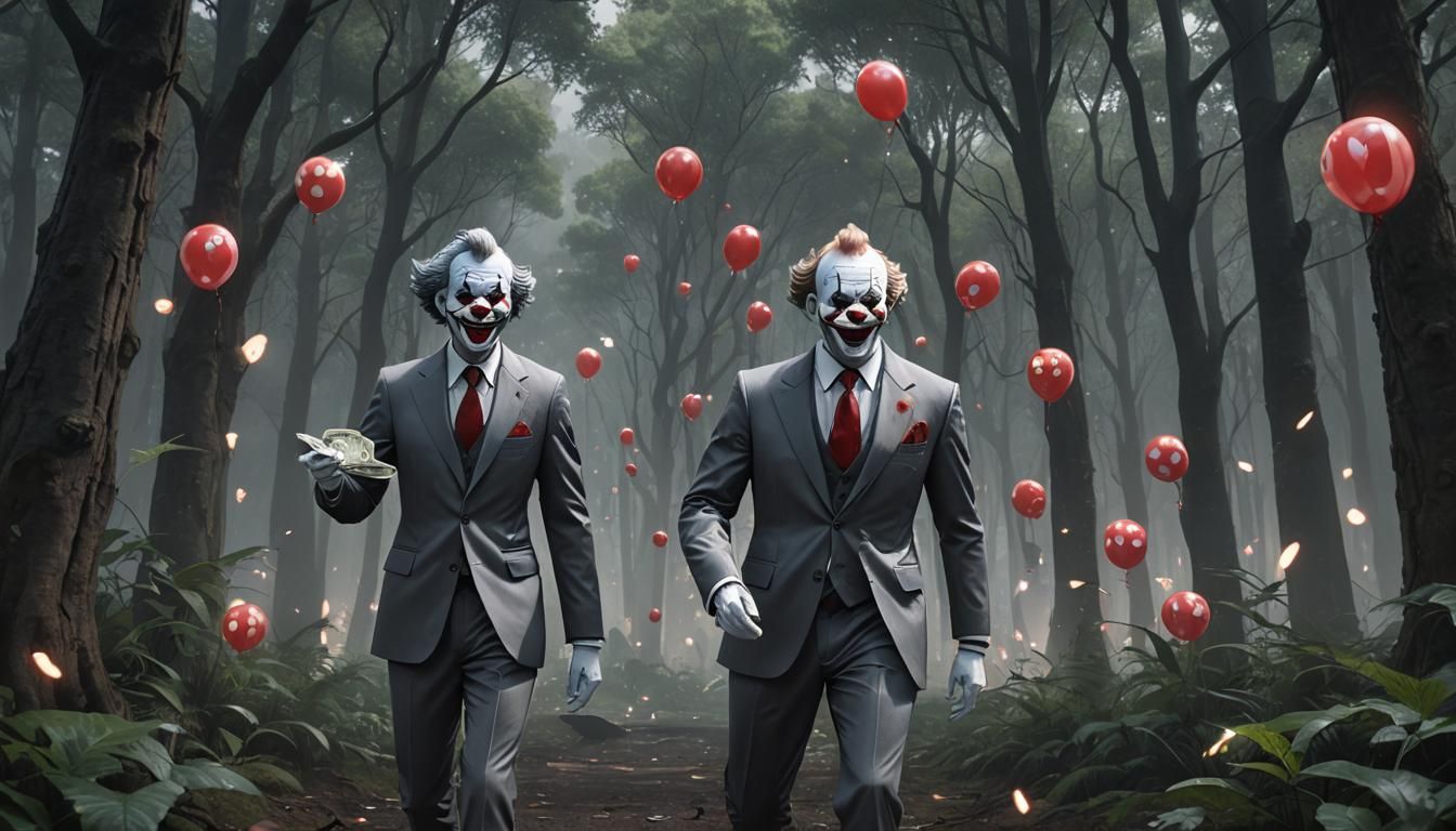 Businessman in Dark Forest: 3D Anime Art