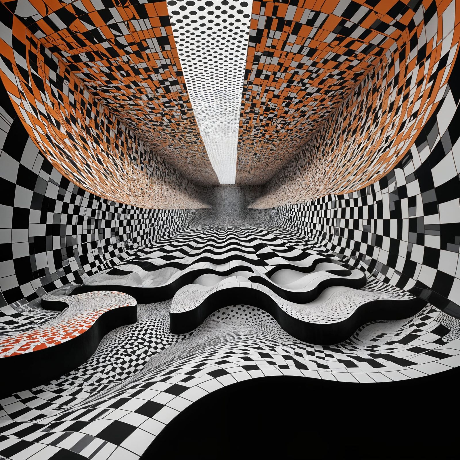 Abstract Escher Architecture Visual Illusion in 8K