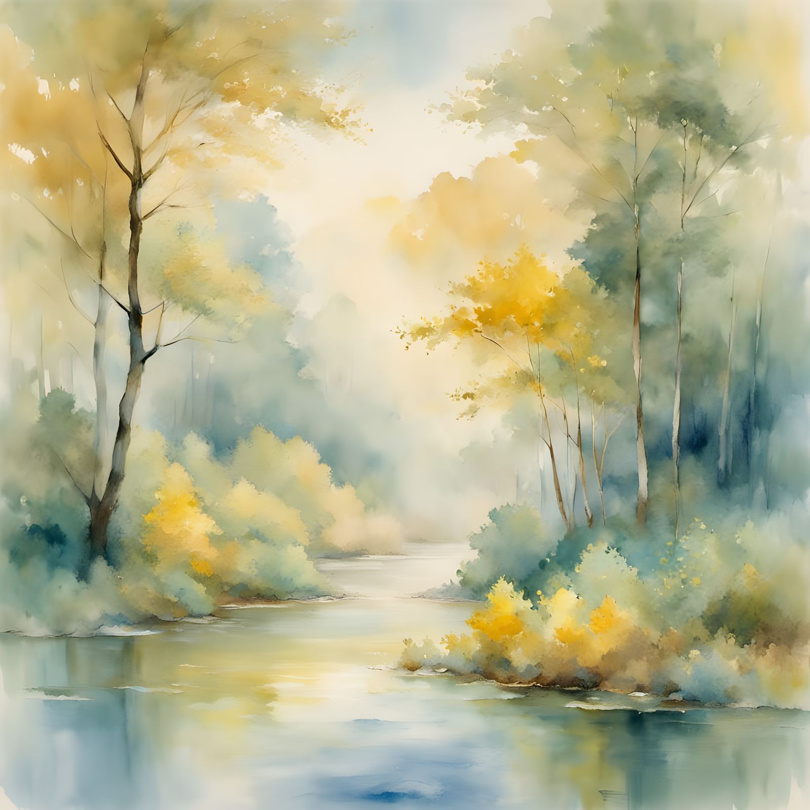 A misty morning forest