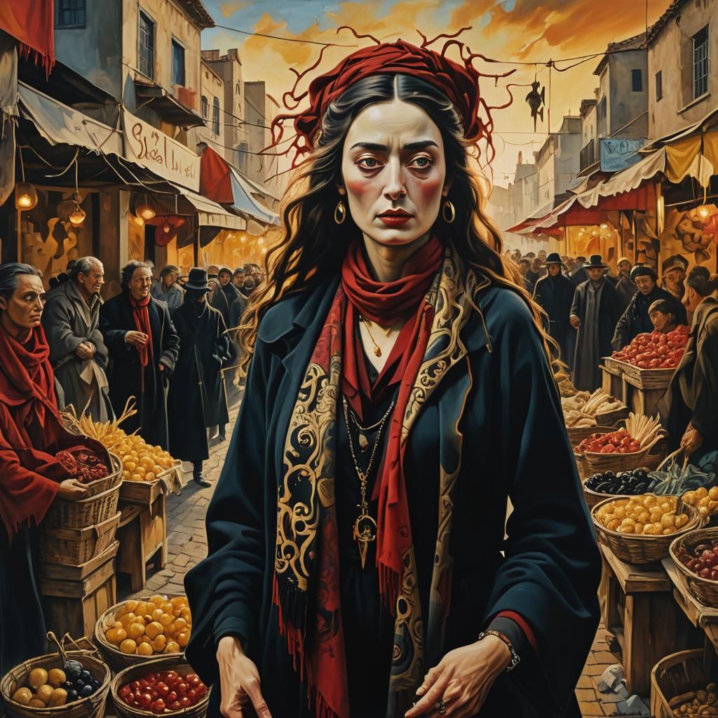 Eris, Goddess of Chaos, in Surreal Market