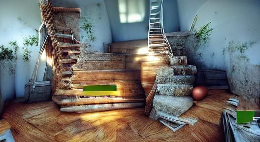 Hyperrealistic Stairs in Interior Architecture Scene