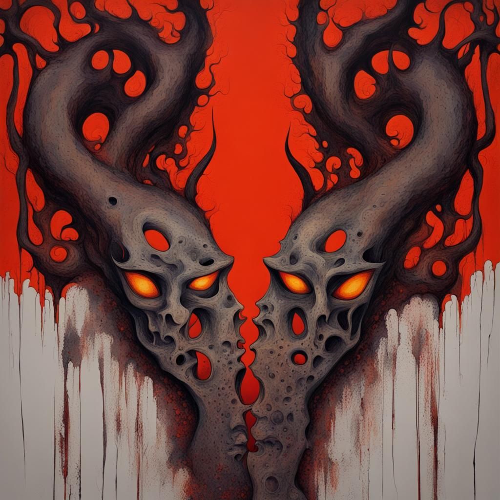 Demons in the Mind: Abstract Art in Complementary Colors