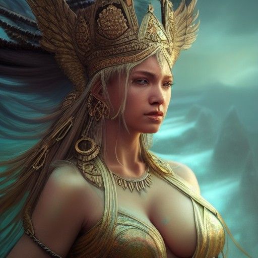Ancient Warrior Goddess in Photorealistic Style