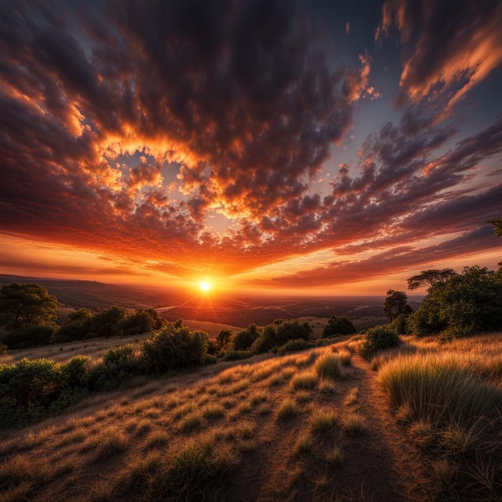 Hyperrealistic Sunset with Intricate Details in HDR