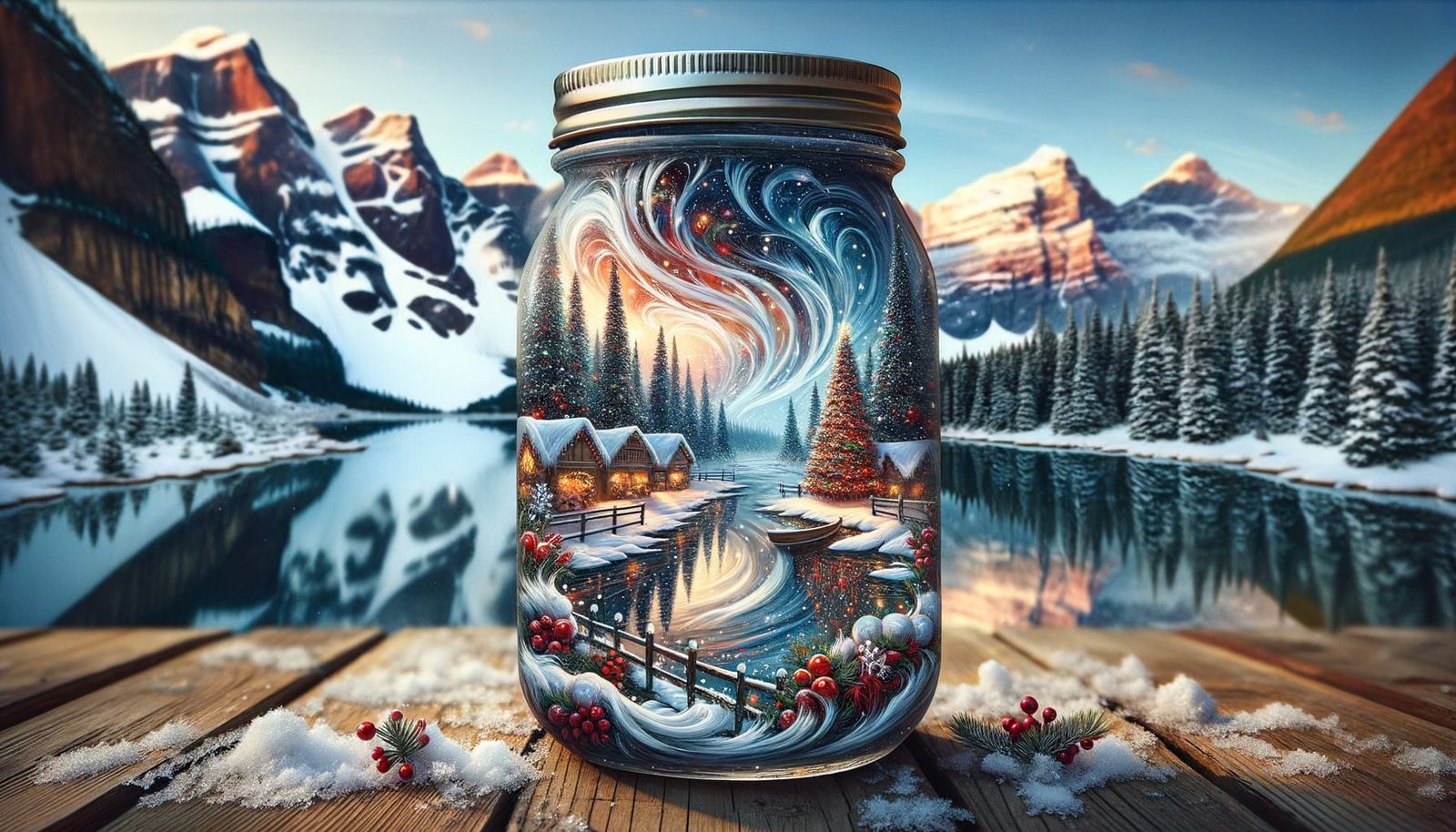 Christmas Morning in a Spilled Jar