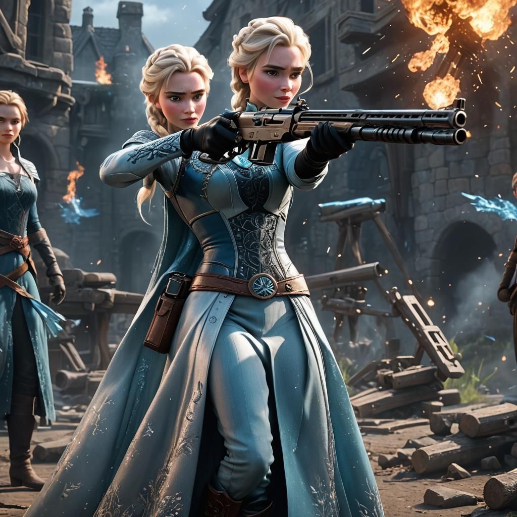 Elsa Shoots a B41 Gun in Slow Motion