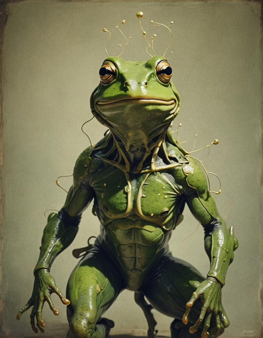 Retro Frog Man in Golden Light