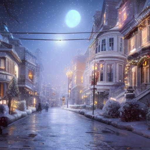 Brilliant Christmas Lights in Digital Matte Painting