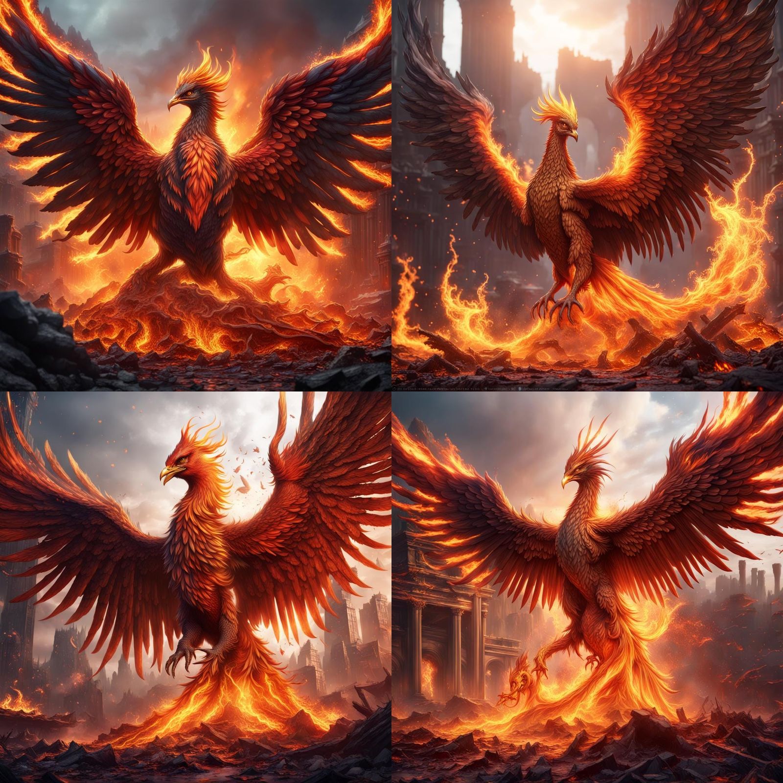 Phoenix Rising: Detailed Fantasy Concept Art