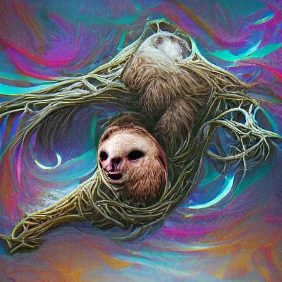 Sloth Image Generated from Simple Prompt