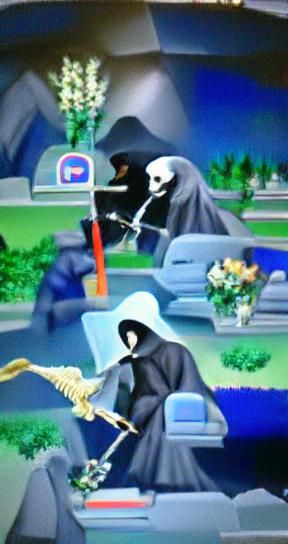 Grim Reaper Suspended in Time: A Liminal Vision