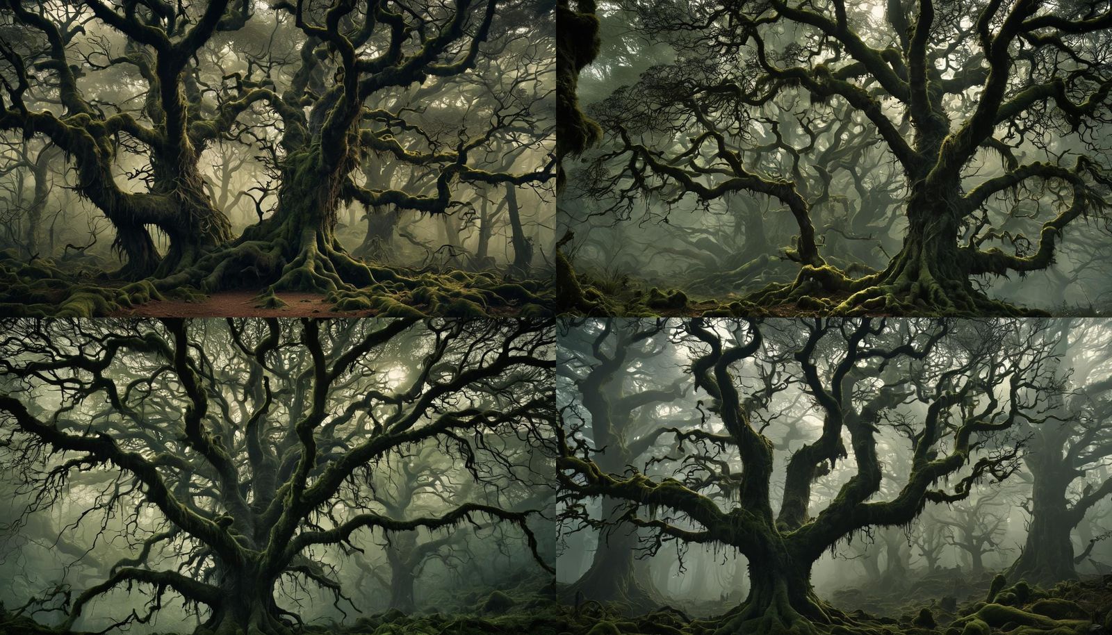 Ethereal Twilight in a Dark Magical Forest