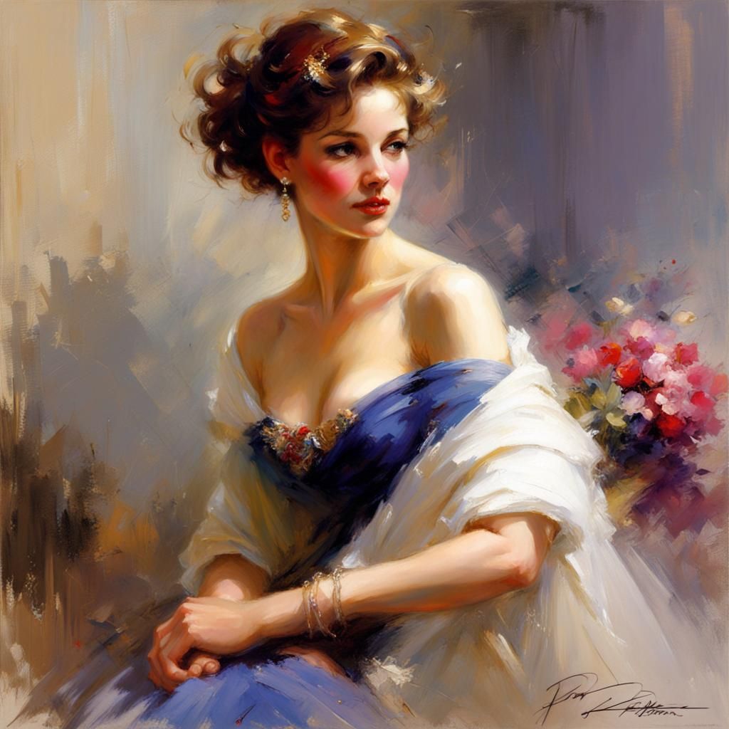 Romantic Portrait of a Princess in Daeni Style