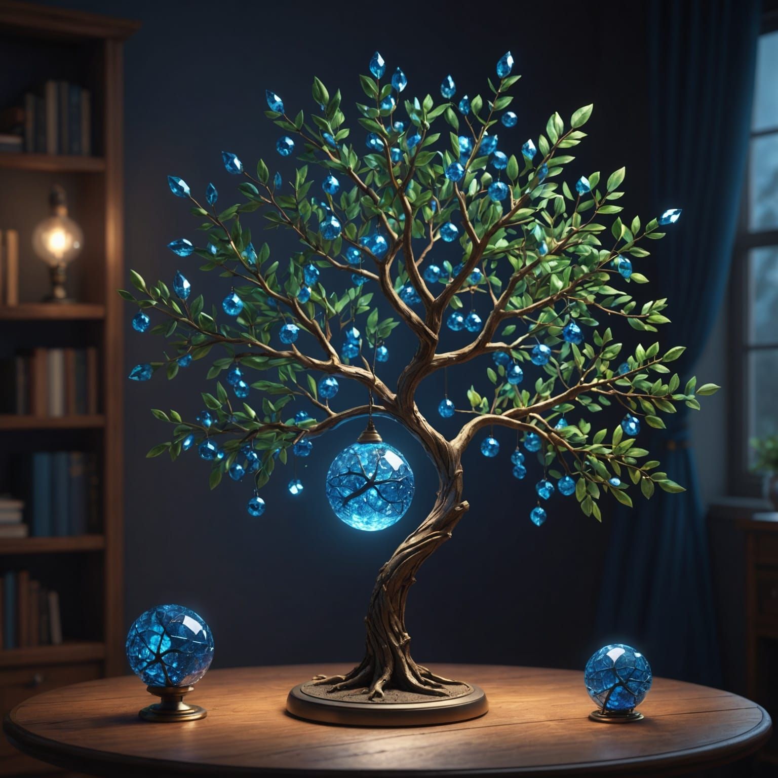 Fantastical Tree Lamp with Diamond Stars in Unreal Engine