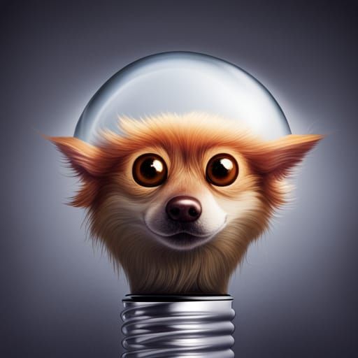 Adorable Gremlin Inside a Lightbulb