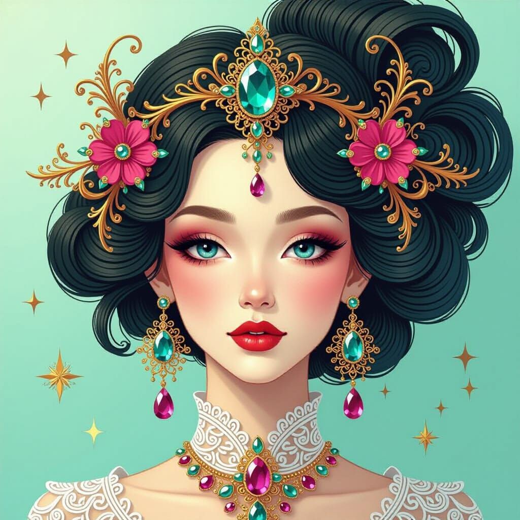 Mesmerizing Gemstone Jewelry in Ornate Surreal Style