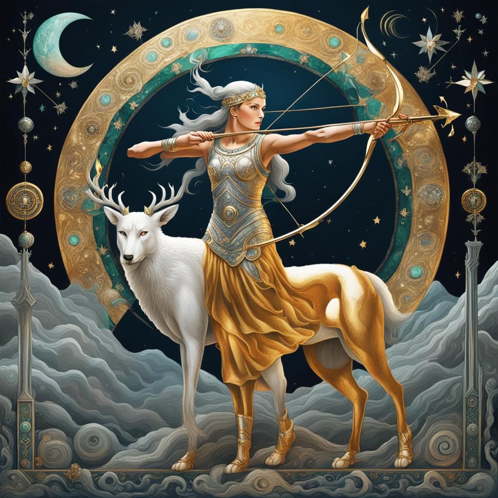 Artemis: Goddess of the Hunt in Graffiti Art Style