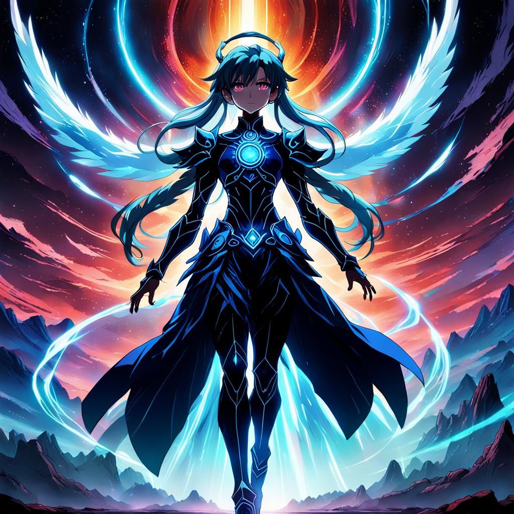 Elohim in a Vibrant Manga Anime Style