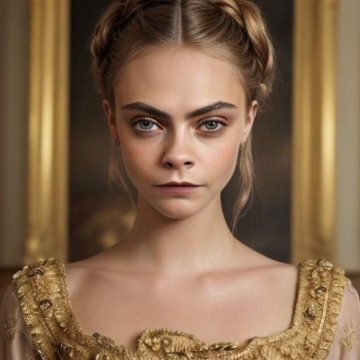 Renaissance Portrait of Woman in Golden Gown