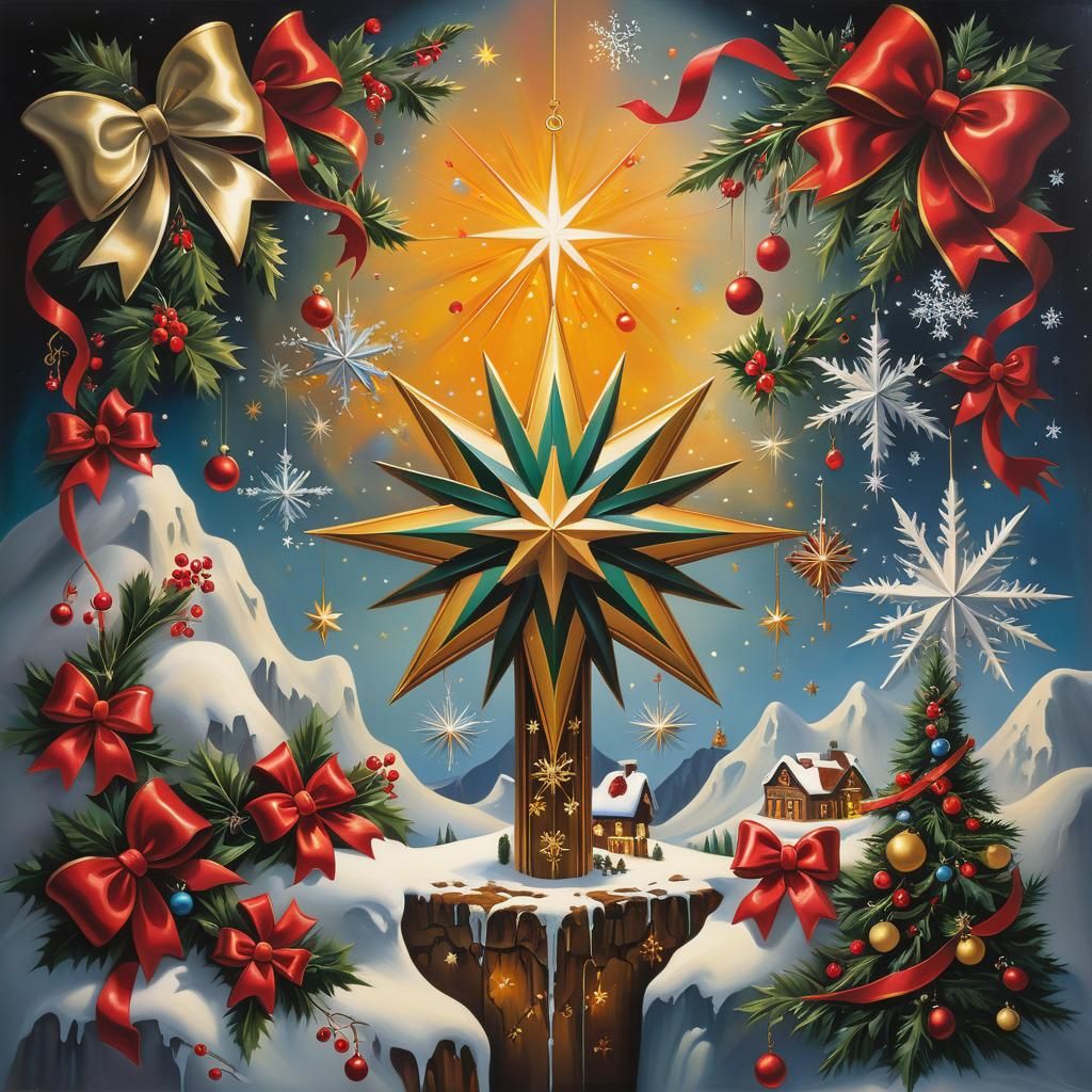 Ethereal Christmas Masterpiece in Oil Paint Style