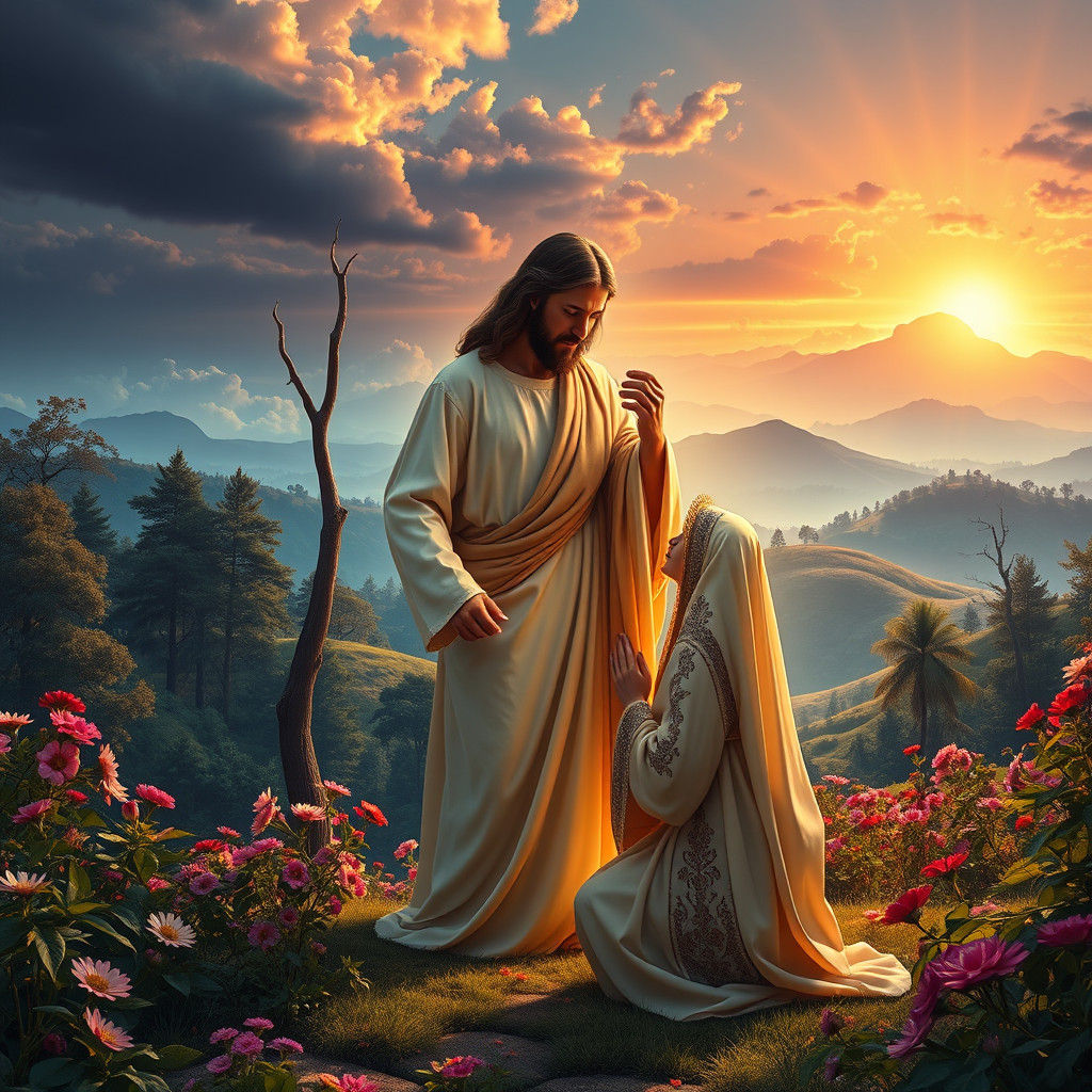 Jesus in a Garden of Dreams: Matte Painting