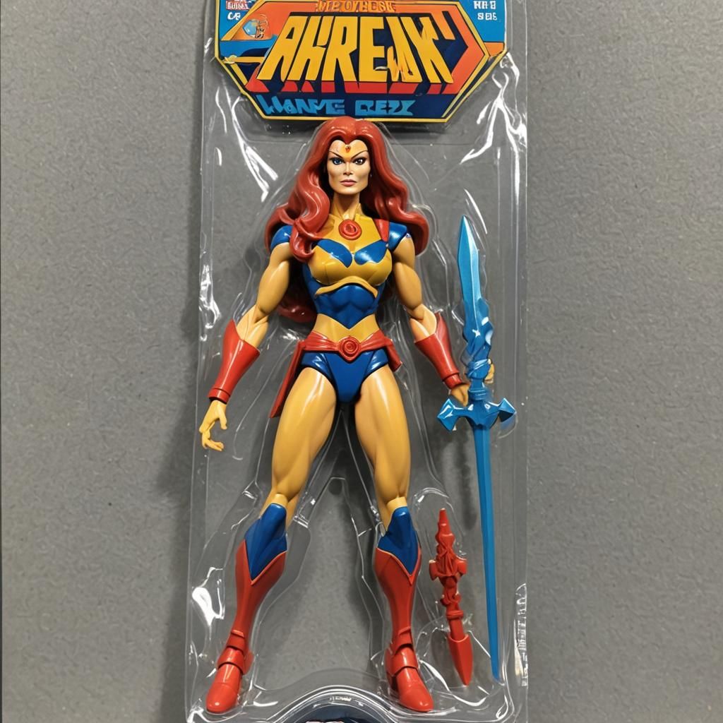 Jean Grey as He-Man Action Figure, Retro Toy Art