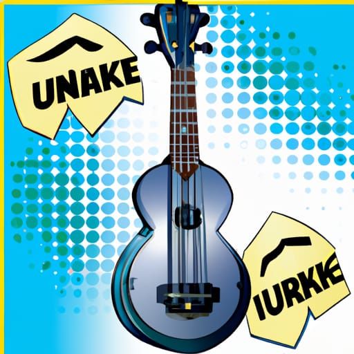 Comic Book Style Anchor Ukulele Illustration