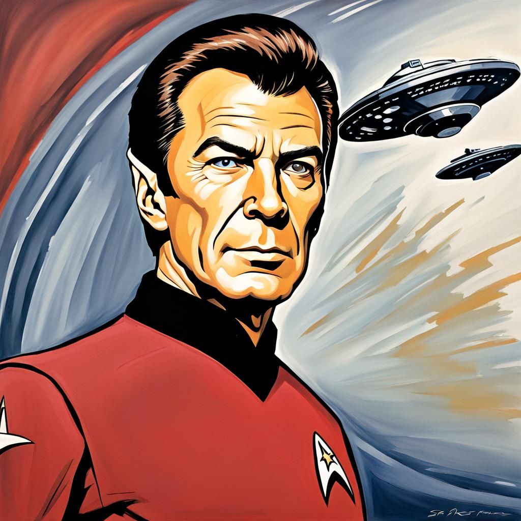 Star Fleet Officer's Duty: A Gouache Painting