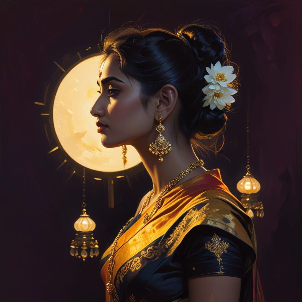 Radiant joy dances in vibrant pulsing lights