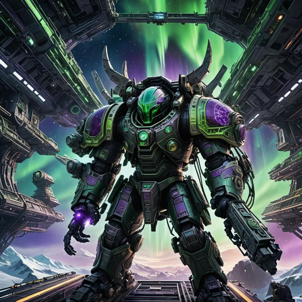 Majestic Space Station Viking in Fantasy Epic Style