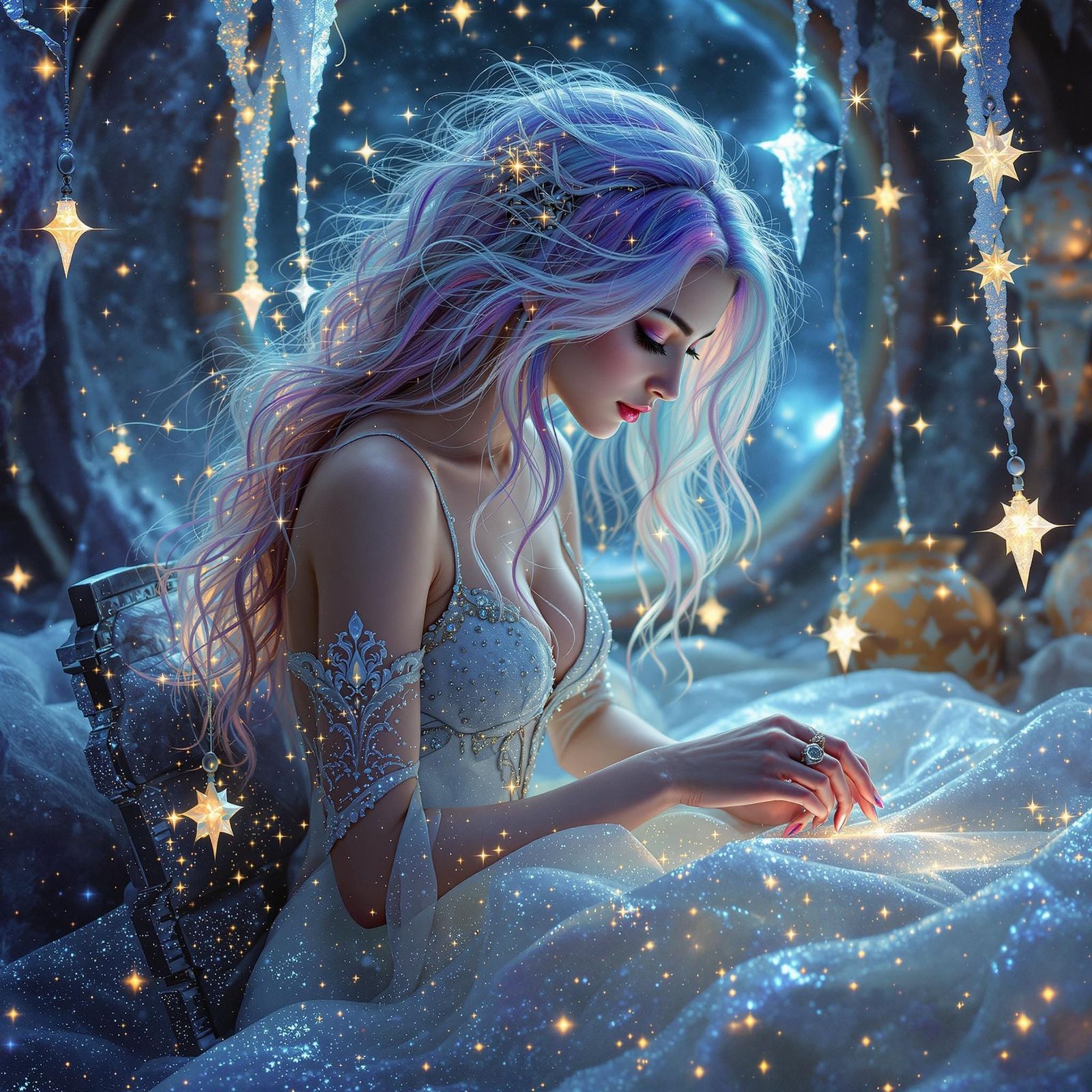 Celestial Seamstress Weaves Gowns from Nebulae in Saturn's H...