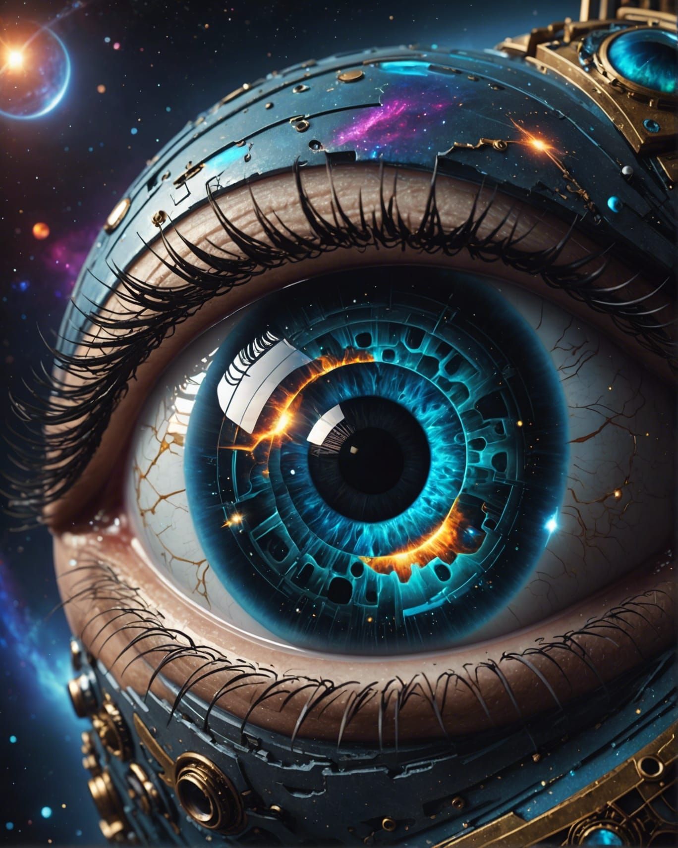 Cosmic Eye in Galactic Steampunk Style