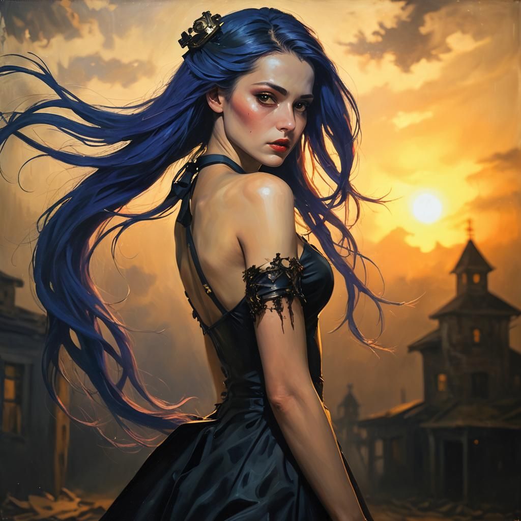 Surreal Horror Nurse in Dimly Lit Room