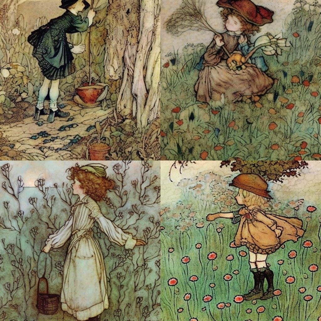 Nostalgic Children's Illustration in Classic Style