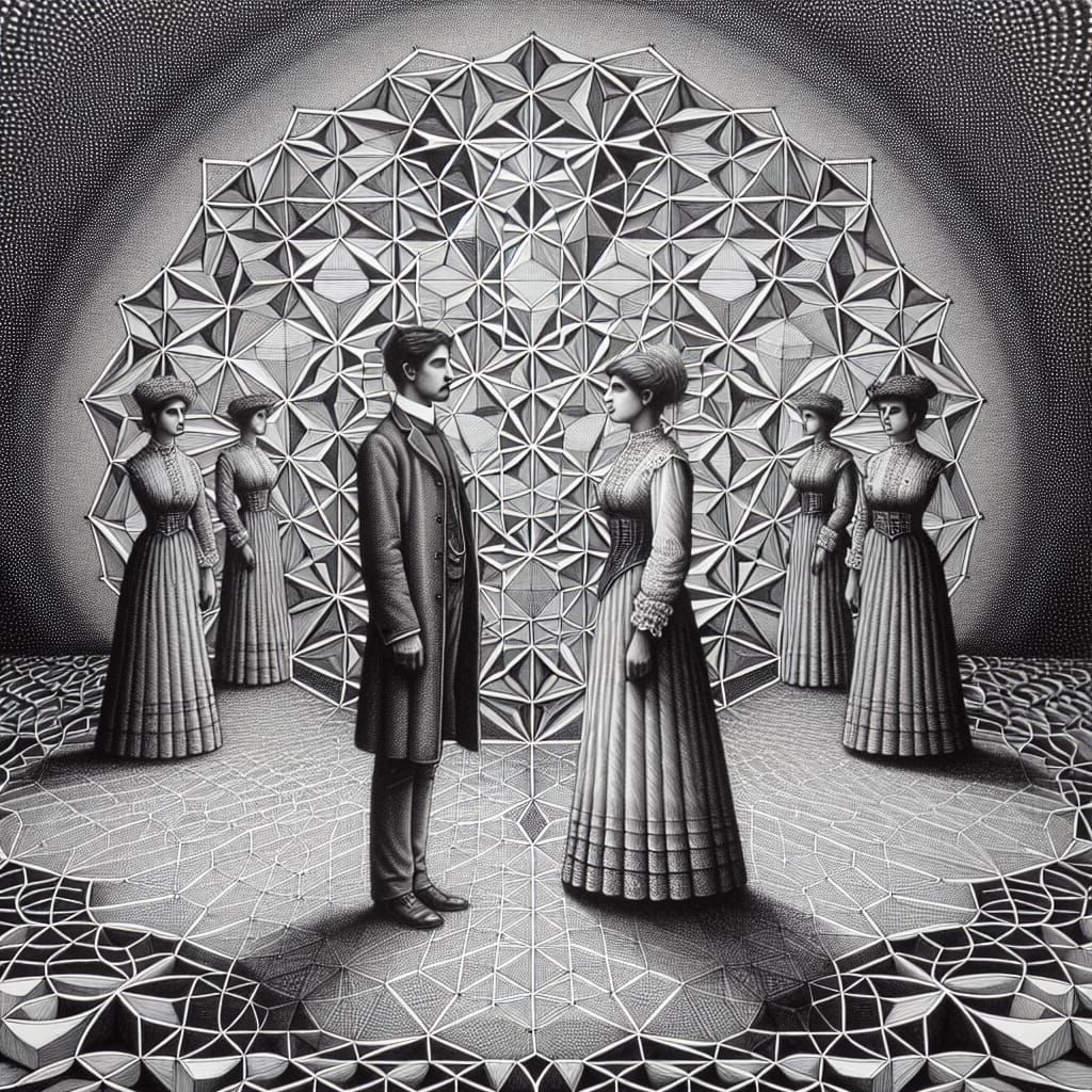 Monochromatic Scene of Together Alone Concept