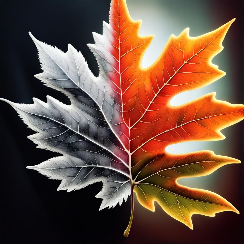 Contrasting Leaves: Black and White in Cel-Shaded Style