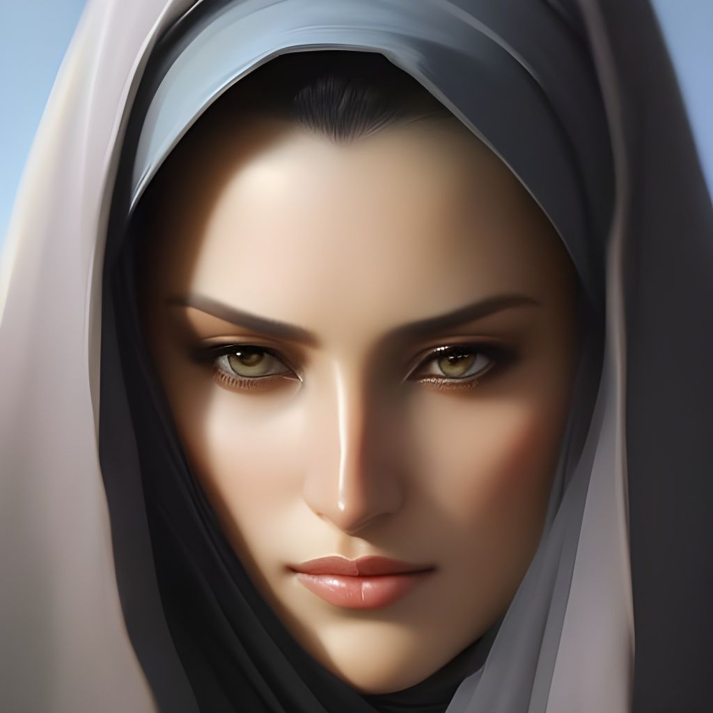 Beautiful Hijabi Woman Portrait in Hyperdetailed Style