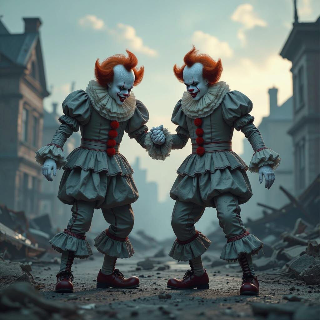 Pennywise Clowns Dance in Apocalyptic 3D Rendering