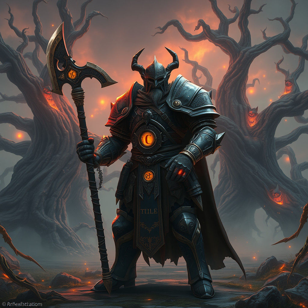 Mystical Knight Guarding Fantasy Realm