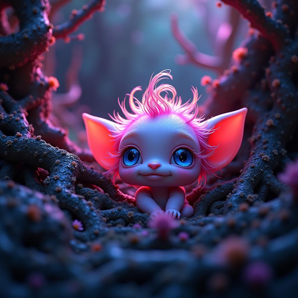 Ethereal Being in Biomechanical Forest