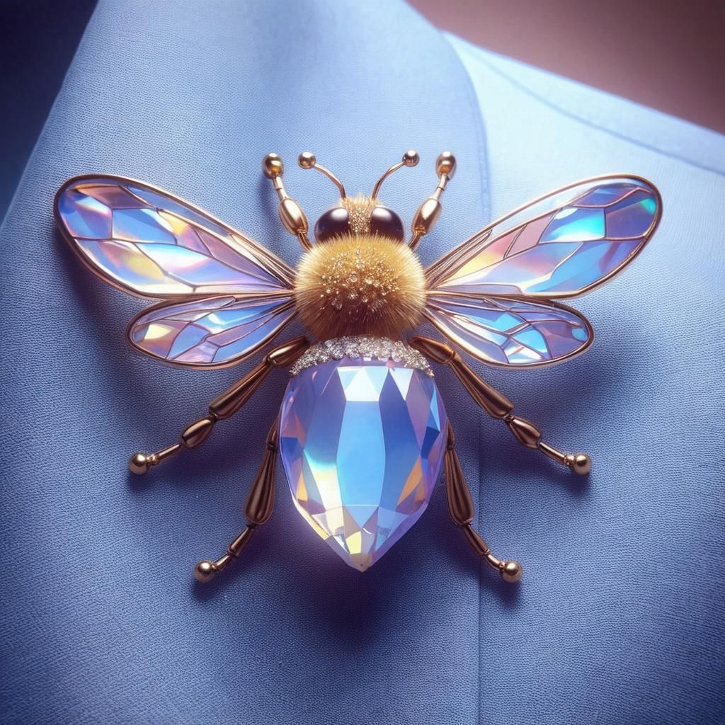 Detailed Honeybee Pin Close-Up