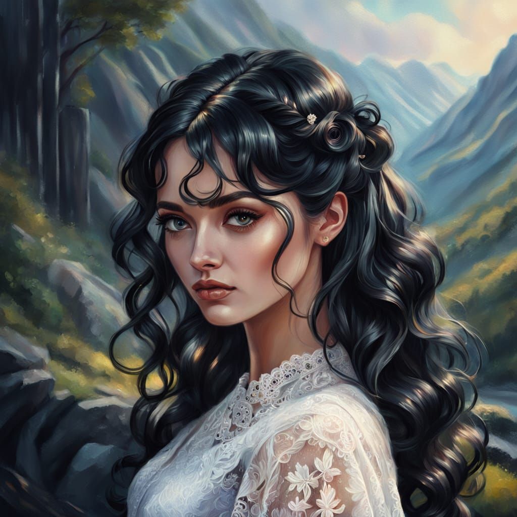 Girl with Norwegian Hair in Vibrant Oil Painting