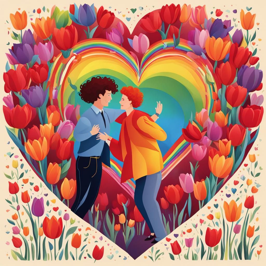 Woman Dancing in Tulip Heart