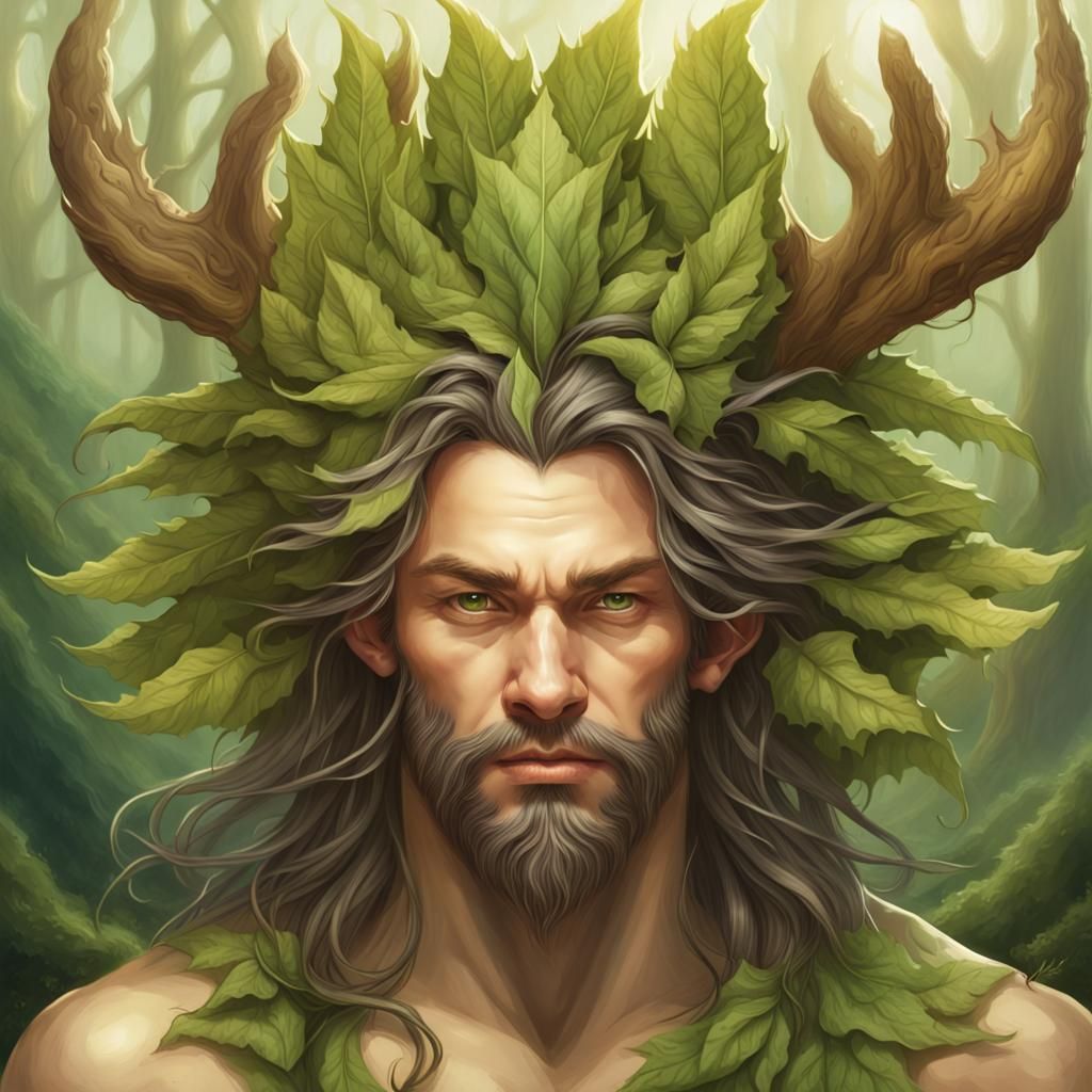 Enchanting Green Man in Mystical Landscape