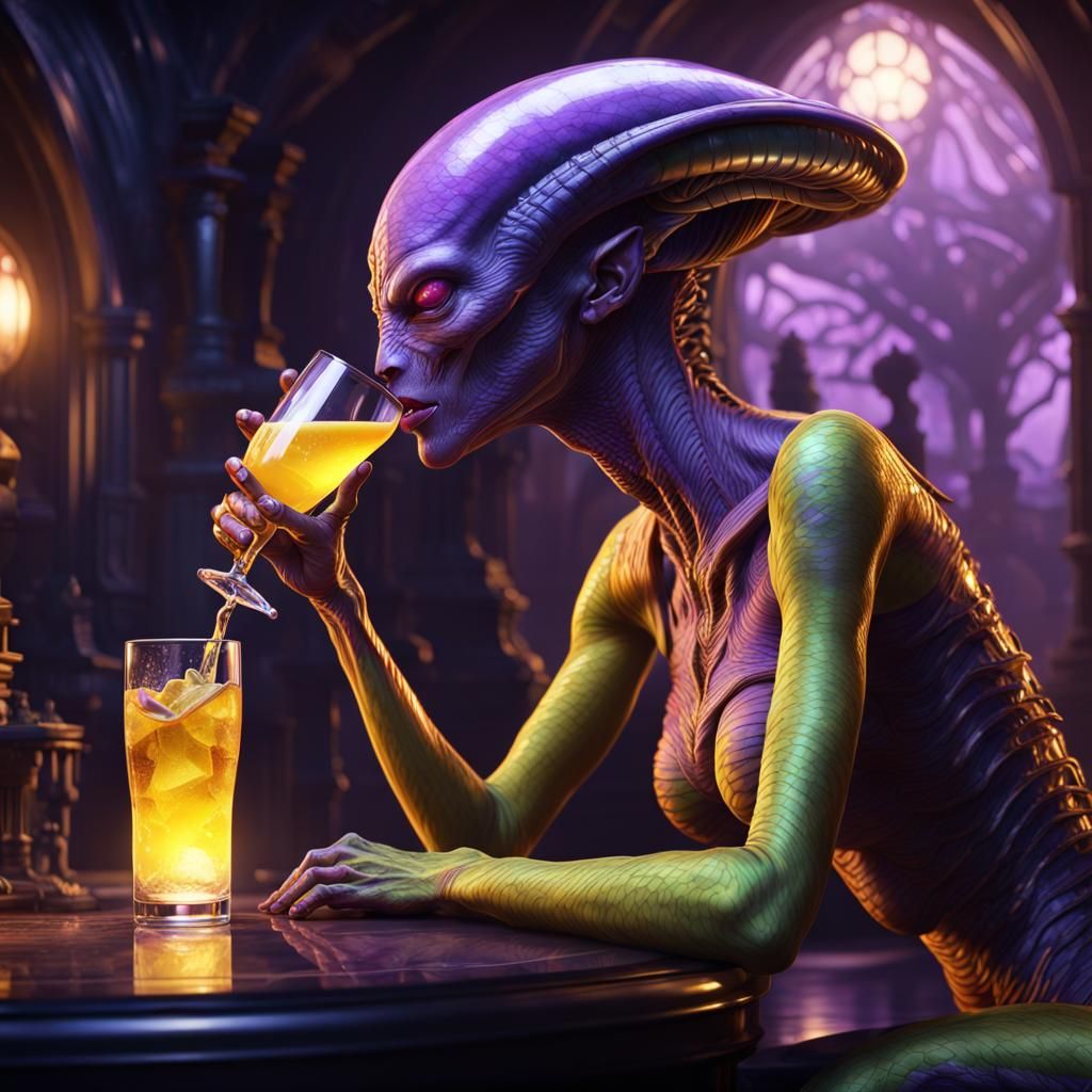 Alien Reptile Woman: Dark Fantasy Concept Art